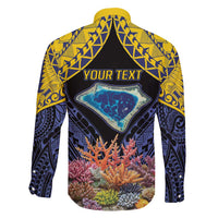Tokelau Atafu Atoll Personalised Family Matching Long Sleeve Bodycon Dress and Hawaiian Shirt Pacific Coral Reef Vibe