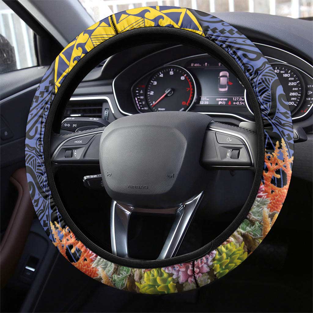 Tokelau Atafu Atoll Steering Wheel Cover Pacific Coral Reef Vibe