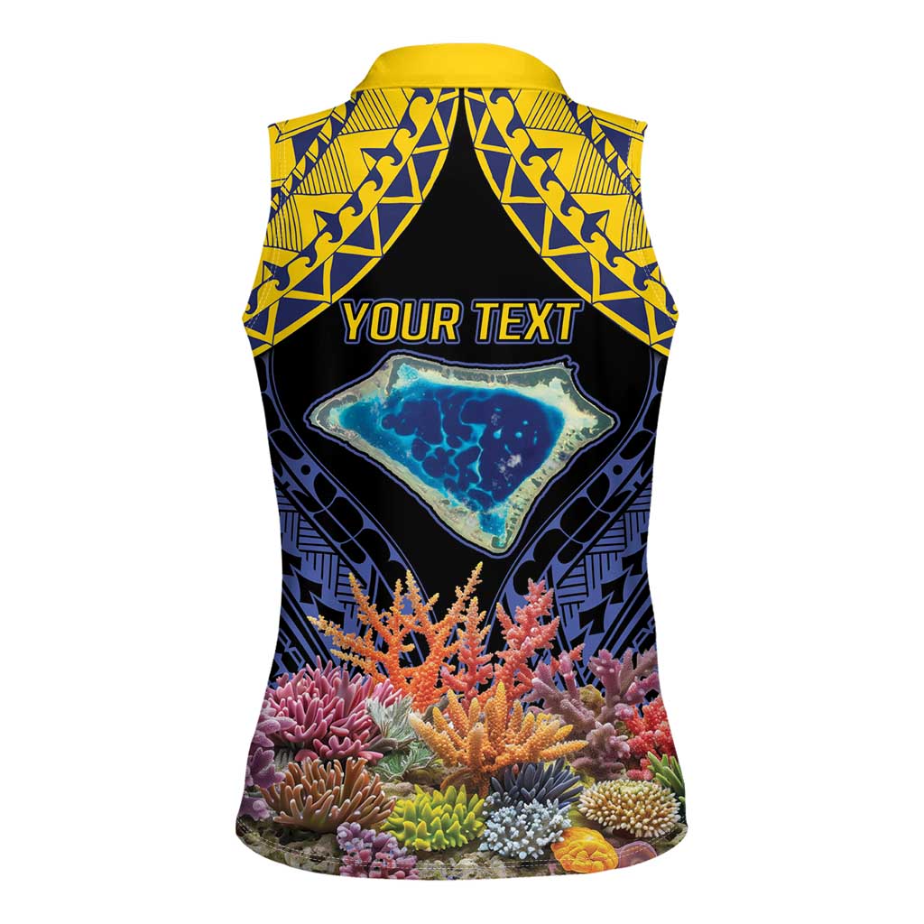 Tokelau Atafu Atoll Personalised Women Sleeveless Polo Shirt Pacific Coral Reef Vibe