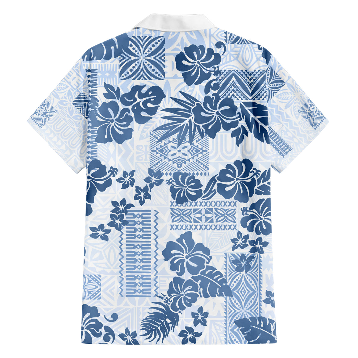 Vintage Hawaii Family Matching Short Sleeve Bodycon Dress and Hawaiian Shirt Hibiscus Tapa Tribal With Hawaiian Quilt Pattern Blue LT9 - Polynesian Pride