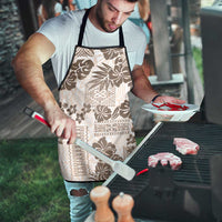 Vintage Hawaii Apron Hibiscus Tapa Tribal With Hawaiian Quilt Pattern Gold - Polynesian Pride