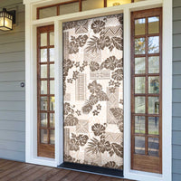 Vintage Hawaii Door Cover Hibiscus Tapa Tribal With Hawaiian Quilt Pattern Gold - Polynesian Pride