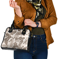 Vintage Hawaii Shoulder Handbag Hibiscus Tapa Tribal With Hawaiian Quilt Pattern Gold LT9 - Polynesian Pride