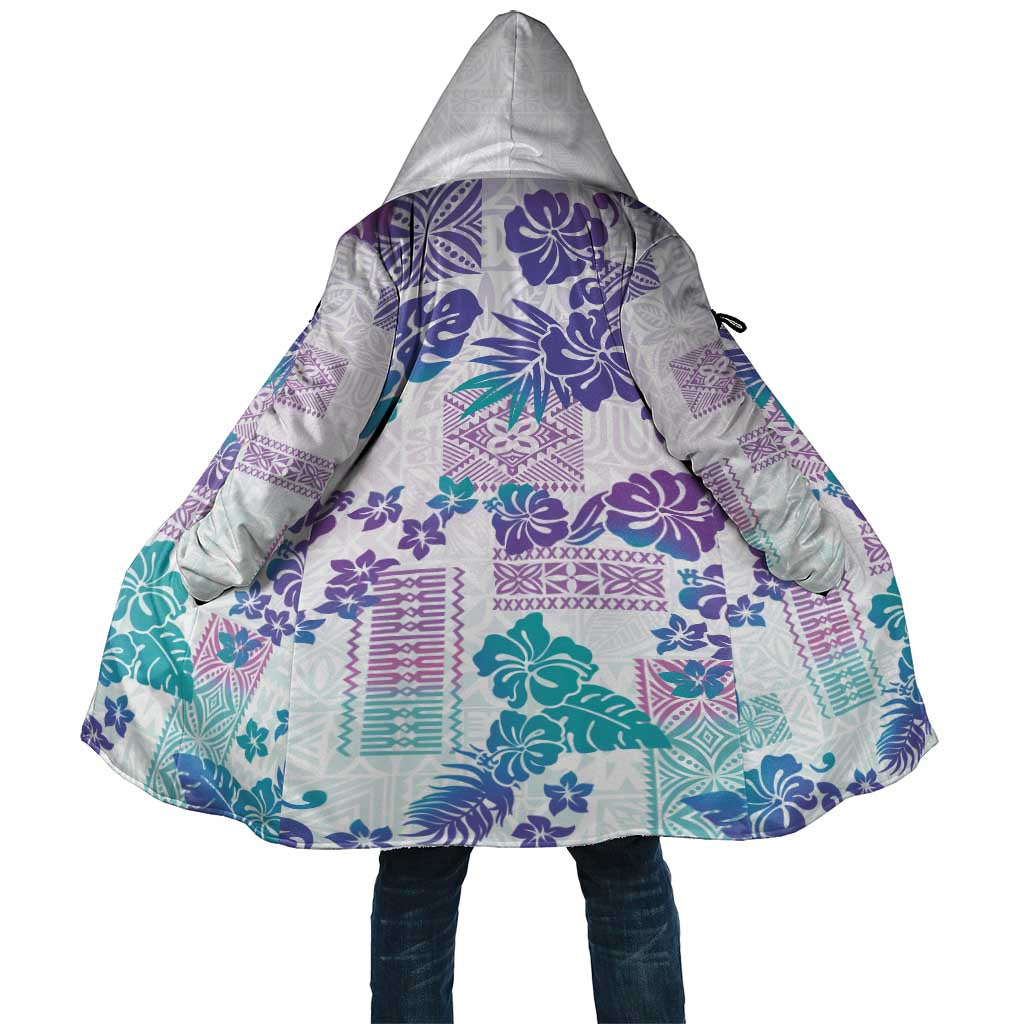 Vintage Hawaii Cloak Hibiscus Tapa Tribal With Hawaiian Quilt Pattern Purple - Polynesian Pride