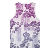 Vintage Hawaii Basketball Jersey Hibiscus Tapa Tribal With Hawaiian Quilt Pattern Violet - Polynesian Pride