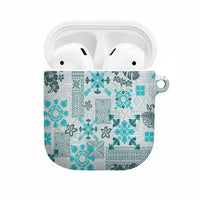 Hawaii Tapa Tribal AirPods Case With Hawaiian Quilt Pattern Aqua - Polynesian Pride