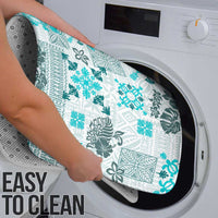 Hawaii Tapa Tribal Bathroom Set With Hawaiian Quilt Pattern Aqua - Polynesian Pride