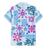 Hawaii Tapa Tribal Family Matching Mermaid Dress and Hawaiian Shirt With Hawaiian Quilt Pattern Blue LT9 - Polynesian Pride
