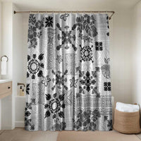 Hawaii Tapa Tribal Bathroom Set With Hawaiian Quilt Pattern Black - Polynesian Pride