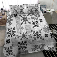 Hawaii Tapa Tribal Bedding Set With Hawaiian Quilt Pattern Black LT9 - Polynesian Pride