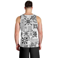 Hawaii Tapa Tribal Men Tank Top With Hawaiian Quilt Pattern Black LT9 - Polynesian Pride