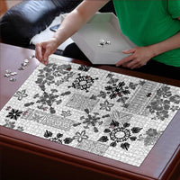 Hawaii Tapa Tribal Puzzle With Hawaiian Quilt Pattern Black LT9 - Polynesian Pride