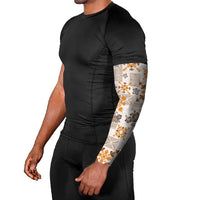 Hawaii Tapa Tribal Arm Sleeves With Hawaiian Quilt Pattern Gold LT9 - Polynesian Pride