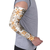 Hawaii Tapa Tribal Arm Sleeves With Hawaiian Quilt Pattern Gold LT9 - Polynesian Pride