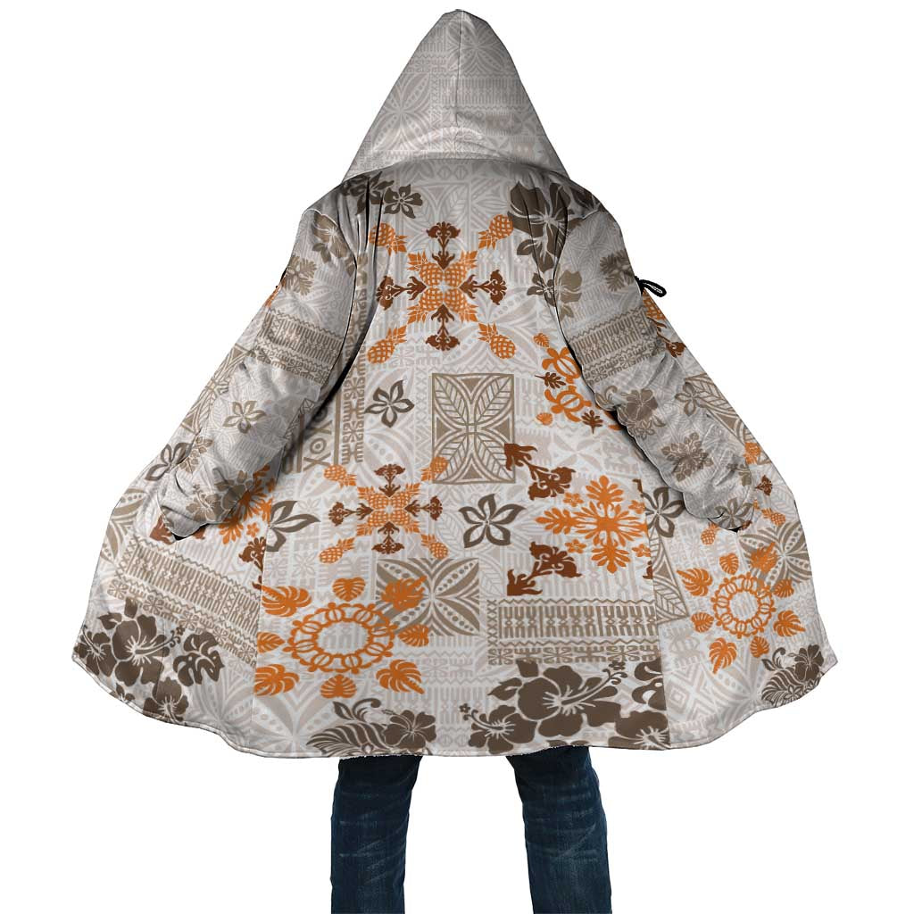 Hawaii Tapa Tribal Cloak With Hawaiian Quilt Pattern Gold - Polynesian Pride