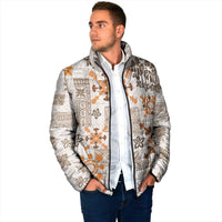 Hawaii Tapa Tribal Padded Jacket With Hawaiian Quilt Pattern Gold LT9 - Polynesian Pride