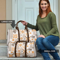 Hawaii Tapa Tribal Travel Bag With Hawaiian Quilt Pattern Gold - Polynesian Pride