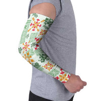 Hawaii Tapa Tribal Arm Sleeves With Hawaiian Quilt Pattern Green - Polynesian Pride