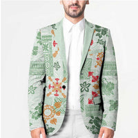 Hawaii Tapa Tribal Blazer With Hawaiian Quilt Pattern Green - Polynesian Pride
