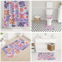 Hawaii Tapa Tribal Bathroom Set With Hawaiian Quilt Pattern Violet - Polynesian Pride