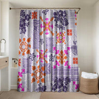 Hawaii Tapa Tribal Bathroom Set With Hawaiian Quilt Pattern Violet - Polynesian Pride