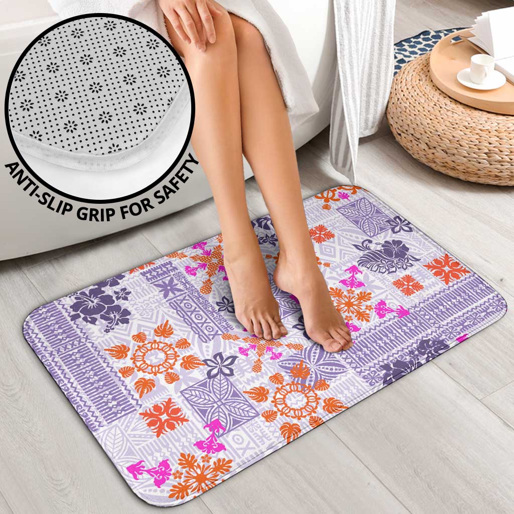 Hawaii Tapa Tribal Bathroom Set With Hawaiian Quilt Pattern Violet - Polynesian Pride