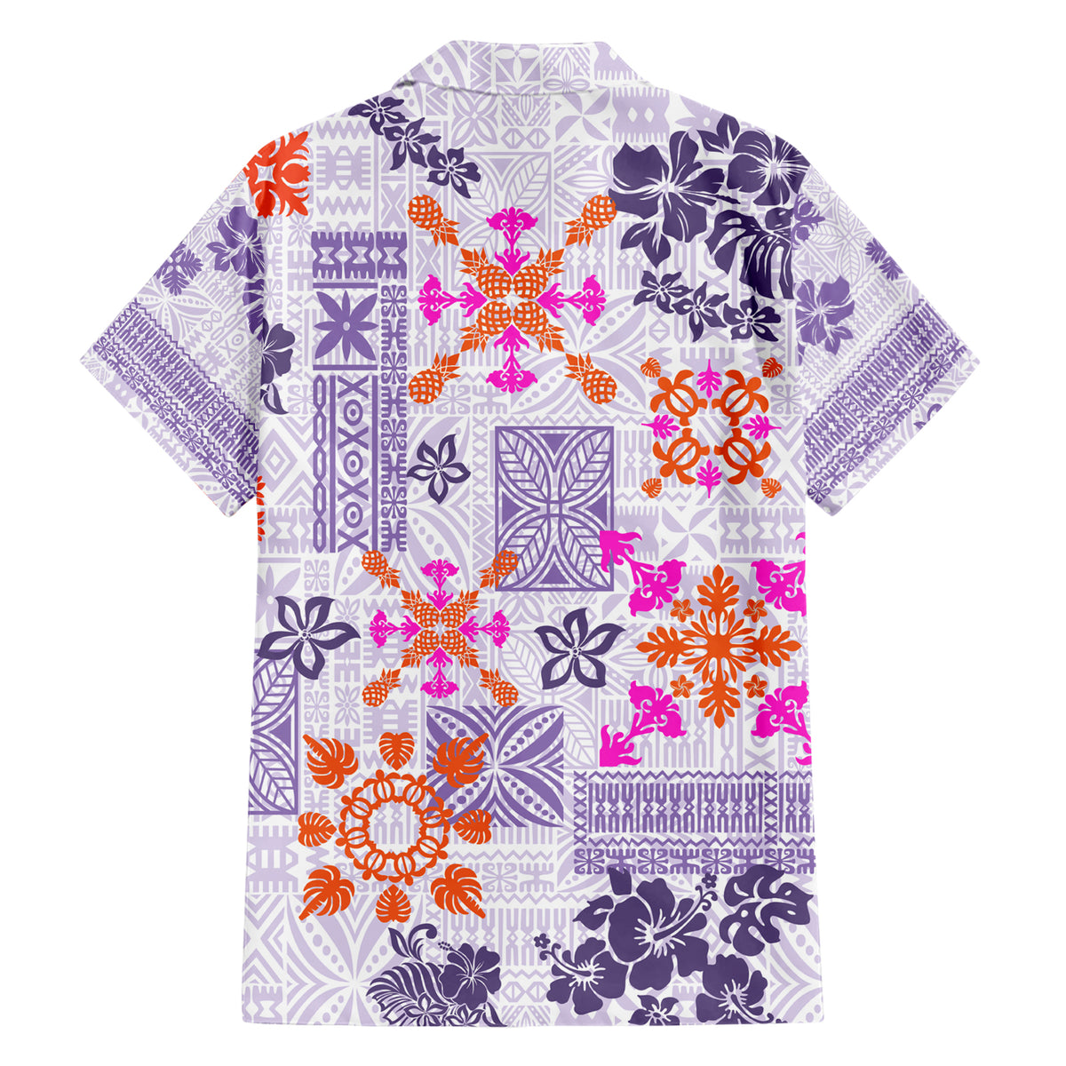 Hawaii Tapa Tribal Hawaiian Shirt With Hawaiian Quilt Pattern Violet LT9 - Polynesian Pride