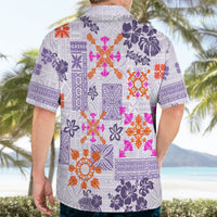 Hawaii Tapa Tribal Hawaiian Shirt With Hawaiian Quilt Pattern Violet LT9 - Polynesian Pride