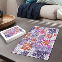 Hawaii Tapa Tribal Puzzle With Hawaiian Quilt Pattern Violet - Polynesian Pride