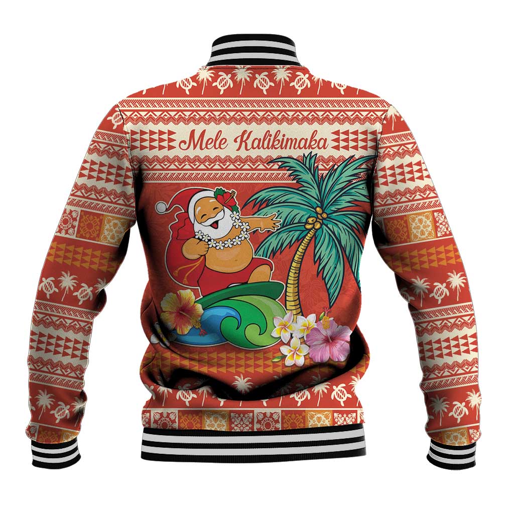 Hawaii Mele Kalikimaka Baseball Jacket Surfing Santa Funny Christmas