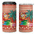 Hawaii Mele Kalikimaka 4 in 1 Can Cooler Tumbler Surfing Santa Funny Christmas