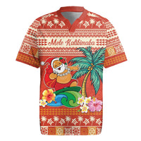 Hawaii Mele Kalikimaka Rugby Jersey Surfing Santa Funny Christmas
