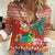 Hawaii Mele Kalikimaka Women Casual Shirt Surfing Santa Funny Christmas