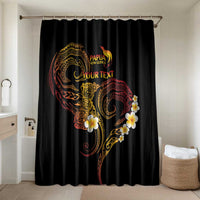 Personalised Papua New Guinea Sepik Bathroom Set Plumeria Floral Tribal Pattern - Polynesian Pride