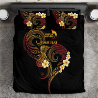 Personalised Papua New Guinea Sepik Bedding Set Plumeria Floral Tribal Pattern - Polynesian Pride