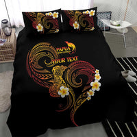 Personalised Papua New Guinea Sepik Bedding Set Plumeria Floral Tribal Pattern - Polynesian Pride