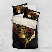 Personalised Papua New Guinea Sepik Bedding Set Plumeria Floral Tribal Pattern - Polynesian Pride