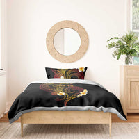 Personalised Papua New Guinea Sepik Bedding Set Plumeria Floral Tribal Pattern - Polynesian Pride