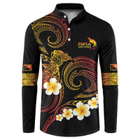 Personalised Papua New Guinea Sepik Button Sweatshirt Plumeria Floral Tribal Pattern - Polynesian Pride