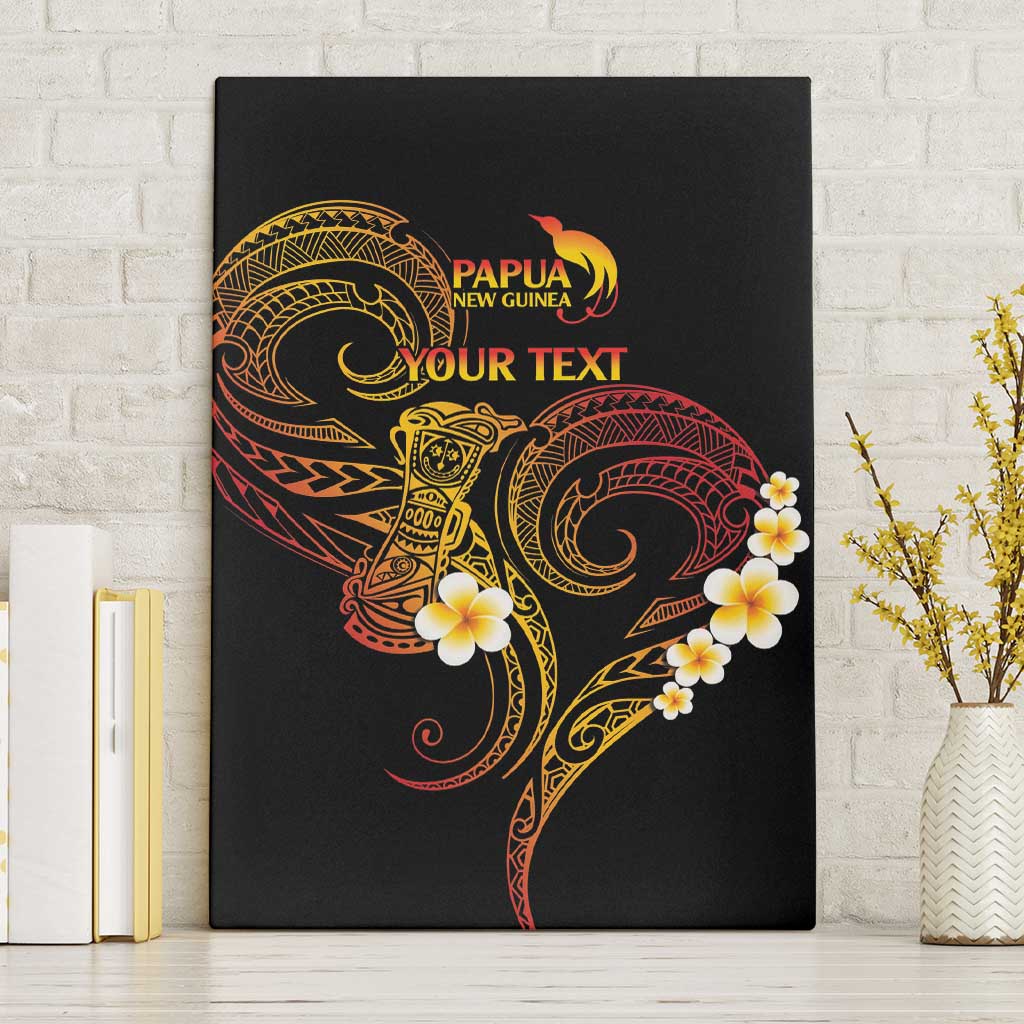 Personalised Papua New Guinea Sepik Canvas Wall Art Plumeria Floral Tribal Pattern - Polynesian Pride