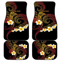 Personalised Papua New Guinea Sepik Car Mats Plumeria Floral Tribal Pattern - Polynesian Pride