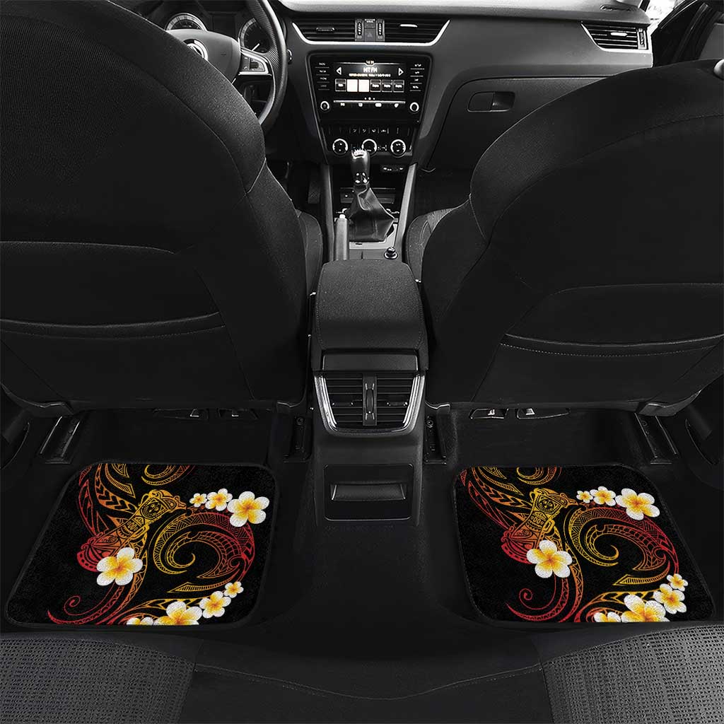 Personalised Papua New Guinea Sepik Car Mats Plumeria Floral Tribal Pattern - Polynesian Pride
