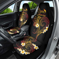 Personalised Papua New Guinea Sepik Car Seat Cover Plumeria Floral Tribal Pattern - Polynesian Pride