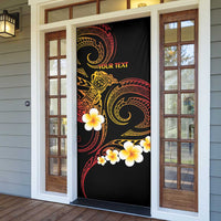 Personalised Papua New Guinea Sepik Door Cover Plumeria Floral Tribal Pattern - Polynesian Pride