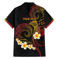 Personalised Papua New Guinea Sepik Family Matching Short Sleeve Bodycon Dress and Hawaiian Shirt Plumeria Floral Tribal Pattern - Polynesian Pride