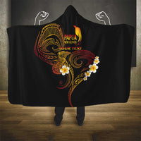 Personalised Papua New Guinea Sepik Hooded Blanket Plumeria Floral Tribal Pattern - Polynesian Pride