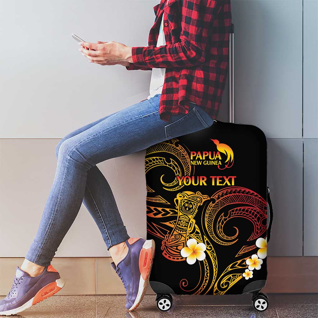 Personalised Papua New Guinea Sepik Luggage Cover Plumeria Floral Tribal Pattern - Polynesian Pride