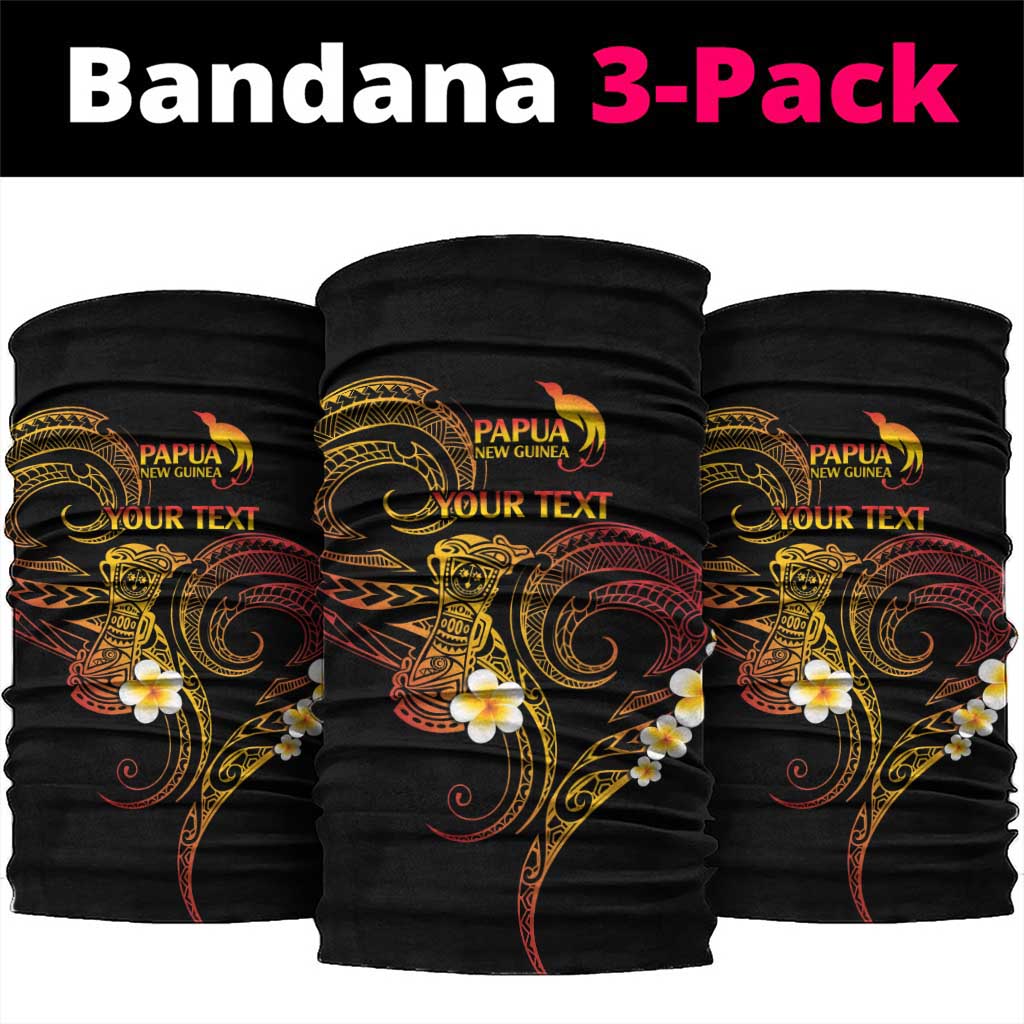 Personalised Papua New Guinea Sepik Neck Gaiter Plumeria Floral Tribal Pattern - Polynesian Pride