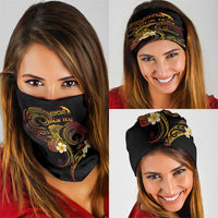 Personalised Papua New Guinea Sepik Neck Gaiter Plumeria Floral Tribal Pattern - Polynesian Pride