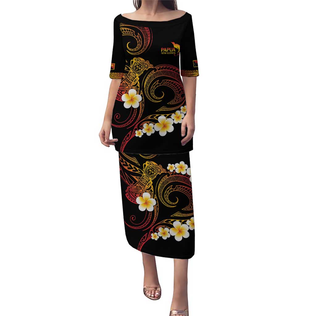 Personalised Papua New Guinea Sepik Puletasi Plumeria Floral Tribal Pattern - Polynesian Pride